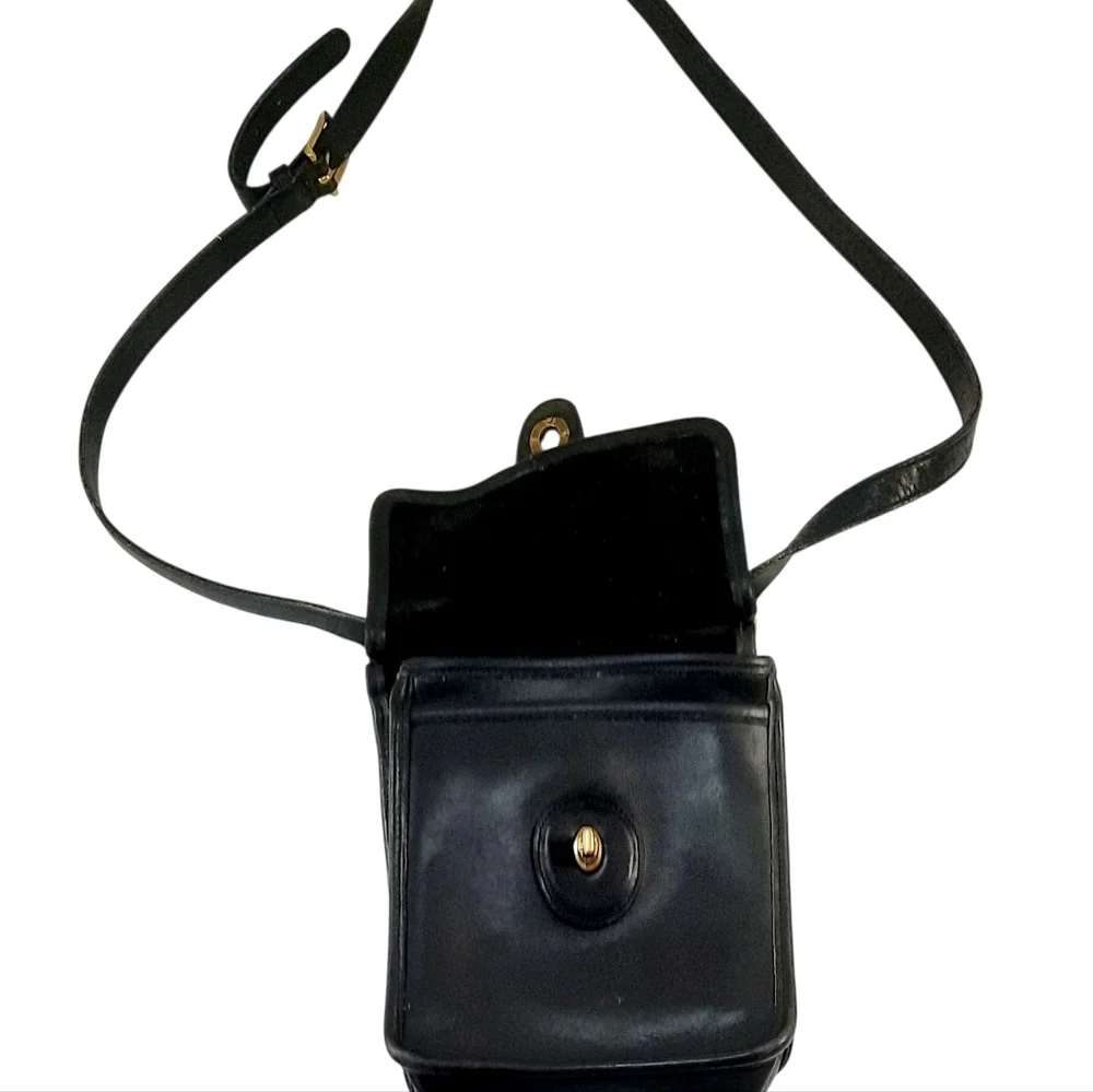 Vintage COACH 9930 Murphy BLACK Leather Crossbody Bag Purse - Picture 3 of 5